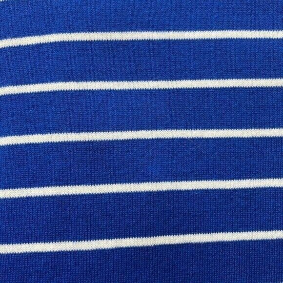 Jones New York Cardigan Sweater, Open Front with Drawstring, Blue and White, L - Picture 10 of 10